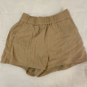 Hollister Khaki Linen Shorts